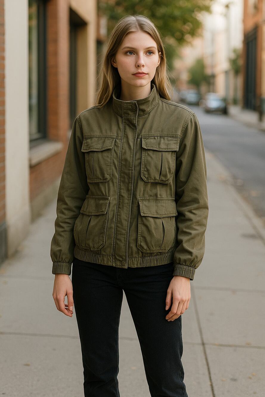 SANCTUARY Utility Jacket Size XS NEW Army Green Pockets Buttons
